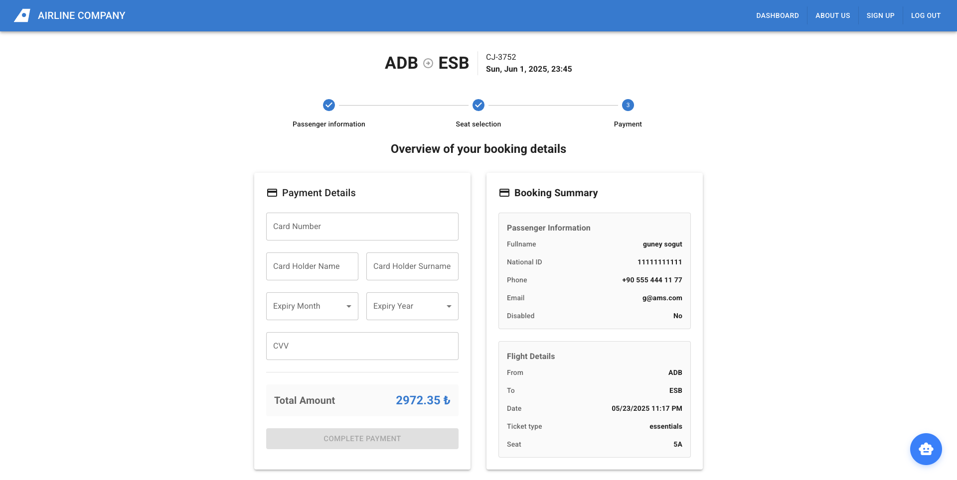 Payment Screen Screenshot